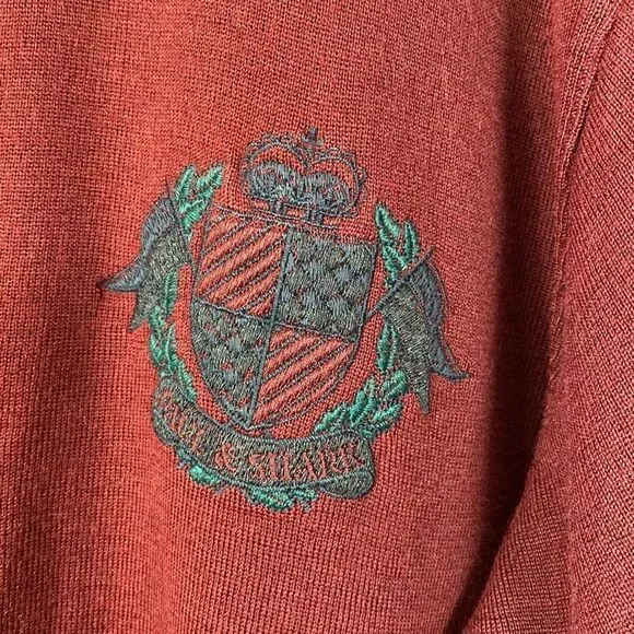 Paul & Shark Vintage Yachting Burgundy Wool Blend Cardigan Sweater Size M